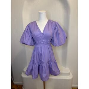 Japna Lavender Puff Sleeve Mini Dress – Size S